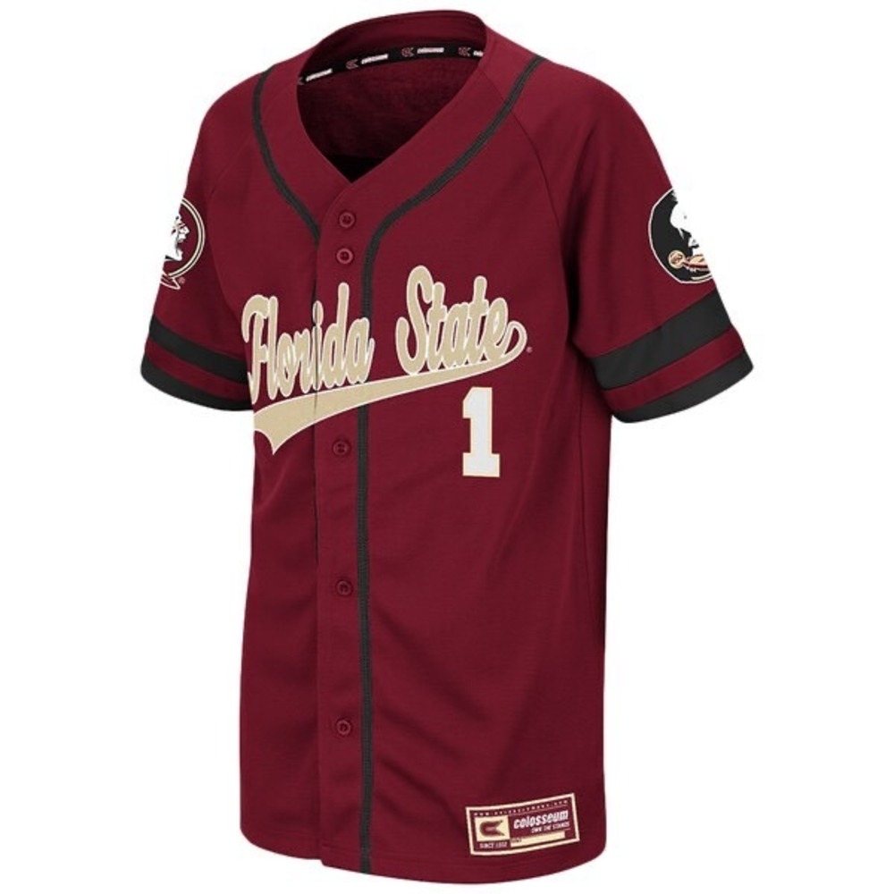 Colosseum Florida State Seminoles Youth Baseball Jersey Garnet Gold Size M 12-14